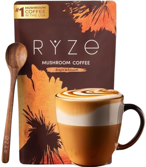 RYZE Superfoods Mushroom Coffee Product Display